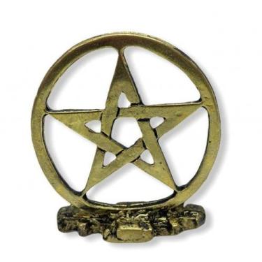 Imagem de Imagem Pentagrama Metal Dourado Escultura Resina 5 cm - Lua Mistica
