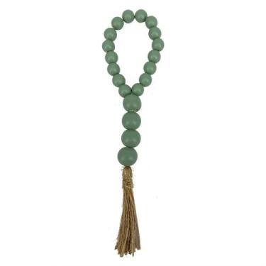 Imagem de Colar Decorativo de Mesa e Vaso Madeira Verde 30cm HD3022 BTC