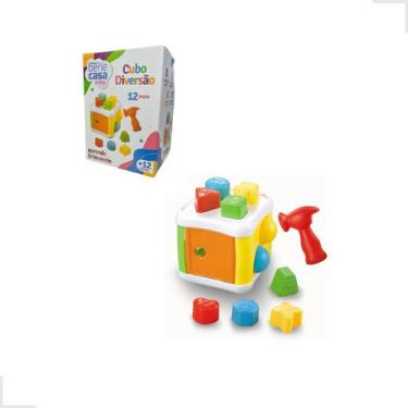 Imagem de Brinquedo Cubo Encaixar Elementos Formas Didático Educativo Infantil B
