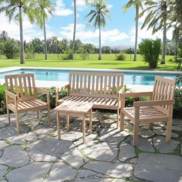 Imagem de Conjunto Relax para Área Externa em Madeira Maciça 1 Sofá 2 Poltronas 