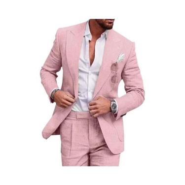 Imagem de Terno Slim Fit Masculino De Linho Para Casamento Na Praia, Festa De Fo