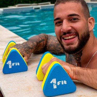 Imagem de Halter de Natação Hidroginástica P EVA 1 a 2Kgs / Par  1 Fit, Azul, Am