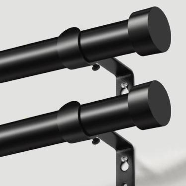 Imagem de Varões de cortina KAMANINA Heavy Duty de 1 polegada pretos 48-84 poleg