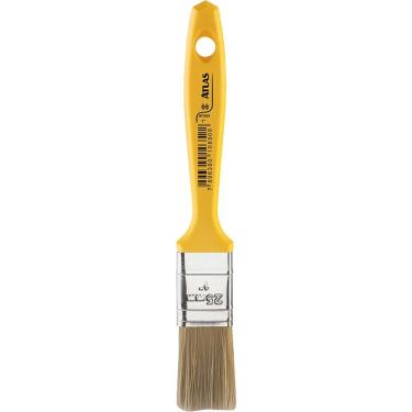 Imagem de Pincel Trincha Média 1 Popular AT 303 Monofilamento Sintético Maior Carregamento de Tinta Acabamento Preciso Amarelo