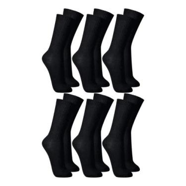 Imagem de Kit 6 Meias Lupo Sport Cano Longo 3292, Preto, Preto, Preto, 37-40