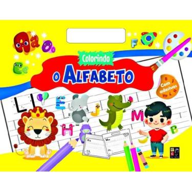 Imagem de Colorindo alfabeto - prancheta com adesivos - PE DA LETRA