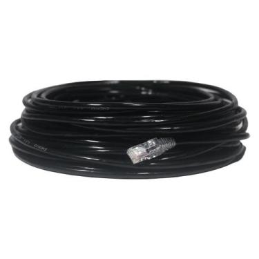 Imagem de Cabo de Rede CAT6 15 Metros 15m Preto Rolo UTP Ethernet Crimpado 23AWG