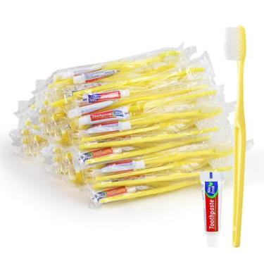 Imagem de Kit de Escovas de Dente Descartáveis HOIQIRY 50 Unidades Sabor Menta