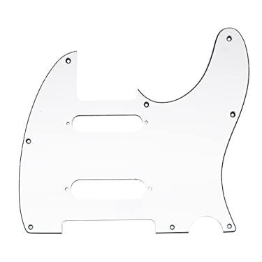 Imagem de Musiclily Pro 8 Furos SS Tele Escudo para Guitarra EUA/México Fender Deluxe Nashville Telecaster, 3 camadas Branco