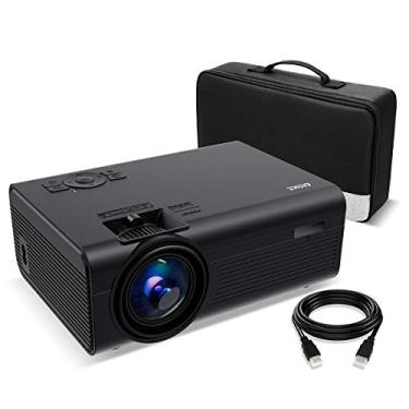 Imagem de Living Enrichment Mini projetor, alto-falante duplo integrado e projetor de vídeo de filme Full HD 1080p, LED de vida útil 50.000 horas, compatível com TV Stick, Videogames, HDMI, USB, TF, VGA, AUX, AV Black (LE-203)