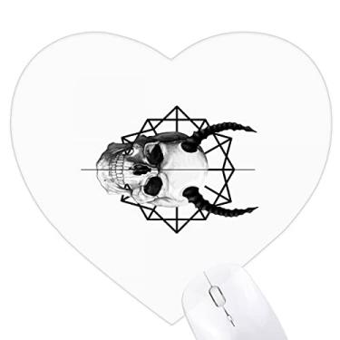 Imagem de l Face Horn Line Art Deco Mouse pad moderno coração tapete de borracha para escritório