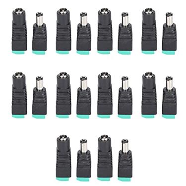 Imagem de Adaptador de alimentação DC macho e fêmea, incluindo 10 adaptadores macho e 10 adaptadores fêmeas, conector adaptador de plugue, não requer soldagem ou crimpagem, para câmera CCTV com fita de LED