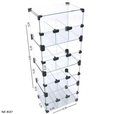 Imagem de Baleiro Expositor Modulado em Vidro - 0,30 x 0,80 x 0,20
