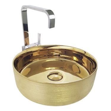 Imagem de Cuba de Apoio Cerâmica Reno RC 20 Dourada - Lançamento!