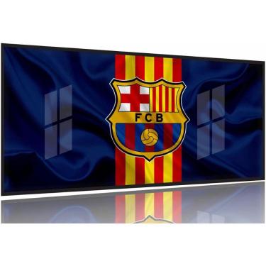 Imagem de Quadro Decorativo Barcelona Futebol 130x60 Moldura Preta 2x2