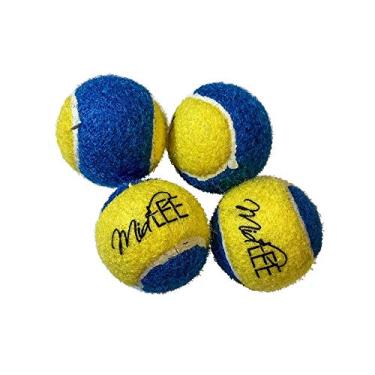 Imagem de Mini bolas de tênis para cães - azul/amarelo - pacote com 4