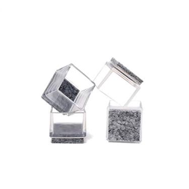 Imagem de Protetores de chão para cadeira Furnigear com almofadas de feltro de lã para móveis, cadeiras de silicone, protetores de piso quadrados, 1-1/4", Clear Gray-8 Pack
