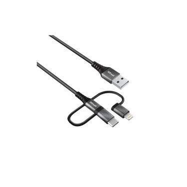 Imagem de Cabo Trust Keyla Extra Forte 3 Em 1 Usb De 1 Metro