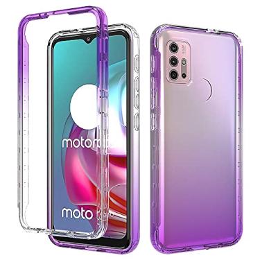 Imagem de For Motorola Moto G30 Shockproof High Transparency Two-color Gradual Change PC+TPU Candy Colors Phone Protective Case