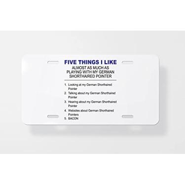 Imagem de Ponteiro alemão Five Things I Like Longername - Capa para placa de licença para carro - Capa para placa de carro 15 x 30 cm