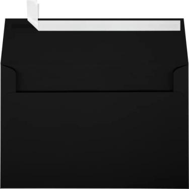 Imagem de Envelopes de convite LUXPaper A9 | Descasque e pressione | 13,5 cm x 21,5 cm | Preto meia-noite | Texto de 36 kg | 50 Qtd
