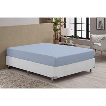 Imagem de Lençol Avulso Cama Queen Com Elástico Percal 100% Algodão (AZUL CLARO)