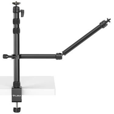 Imagem de PICTRON LS11 Suporte de mesa para câmera com braço auxiliar, mesa de webcam flexível para webcam, suporte multisuporte para fotografia e videografia, transmissão ao vivo