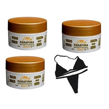 Imagem de Kit 03 Parafinas Bronzeadora Gold 120g Lorkin + Biquíni para Marquinha tipo Fita em Tecido (Tamanho único)