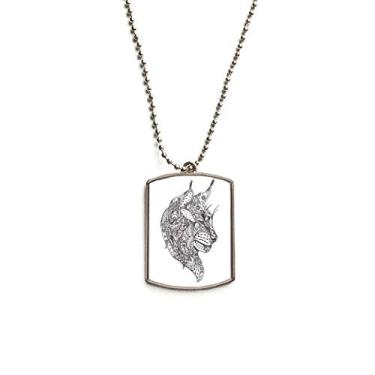 Imagem de DIYthinker Colar de gato com pingente de corrente de aço inoxidável silencioso com tinta humana