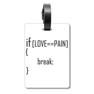 Imagem de Declaração se o amor é igual à dor, etiqueta para bagagem, cartão de bagagem
