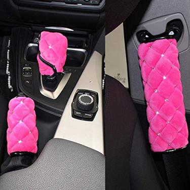 Imagem de Eing Fashion – Capa de almofada de almofada para apoio de braço de carro com diamantes brilhanteseing U22-RPHJSWK3PCS-Pink