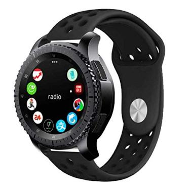 Imagem de Pulseira 22mm Sport compatível com Samsung Galaxy Watch 3 45mm - Galaxy Watch 46mm - Gear S3 Frontier - Amazfit GTR 47mm - Amazfit GTR 2 - Marca LTIMPORTS (Preto com Preto)