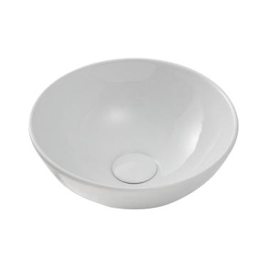 Imagem de Cuba De Apoio Para Banheiro Redonda Slim Louça Cerâmica 28,5 cm Calcedônia Pingoo.casa...