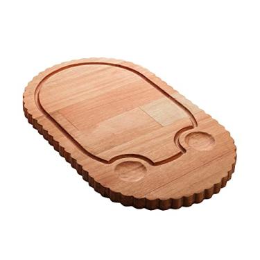 Imagem de TABUA MADEIRA COM 2 BOWLS CRISTAL LIPTUS 40X25X6CM