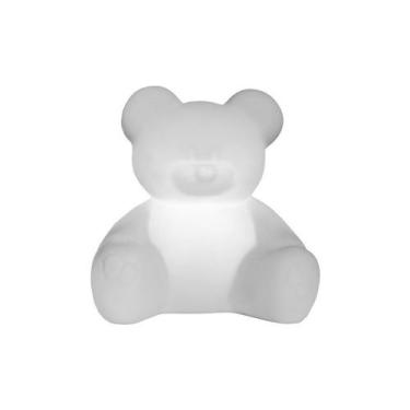 Imagem de Luminária Infantil Ursinho Branco Usare Abajur Urso Pelúcia Teddy Deco