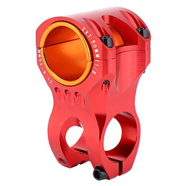 Imagem de Haste de guidão de bicicleta 35mm, haste curta de guidão de bicicleta de tratamento térmico para bricolage para reparo para manutenção(vermelho)