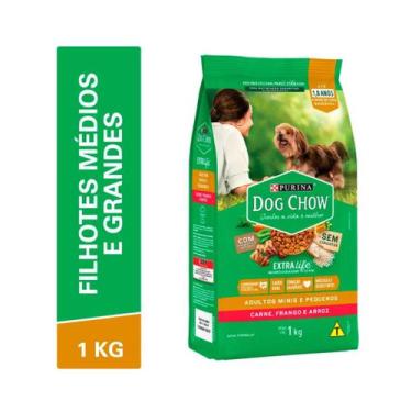 Imagem de Ração Dog Chow Cães Adultos Minis E Pequenos Carne, Frango E Arroz 1 K