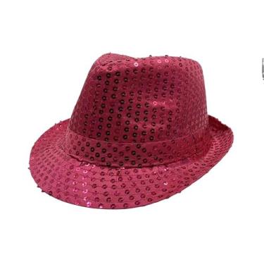 Imagem de yilibllii Boné de desempenho brilhante unissex de lantejoulas ao ar livre boné mágico multifuncional chapéu mostra adereços chapéu 58-60 cm, Vermelho rosa, Tamanho Único