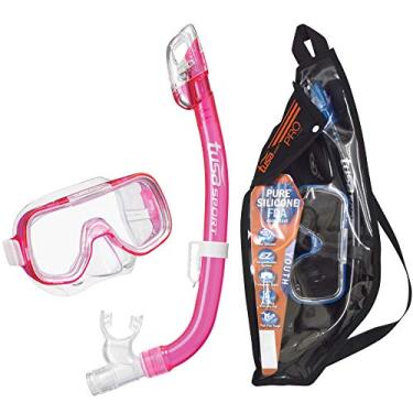 Imagem de TUSA Sport Combo juvenil Mini-Kleio máscara e snorkel seco, rosa claro