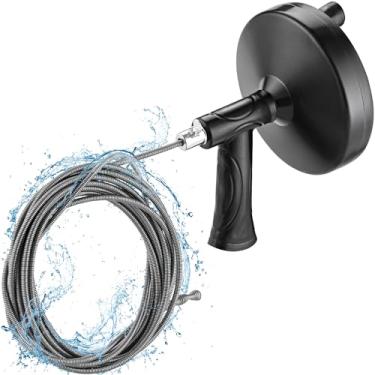 Imagem de KapStrom Cobra de drenagem de encanamento (23') para tubos de ¼", ferramenta de remoção de entupimento de cabelo para vaso sanitário, eixo helicoidal de drenagem resistente para pia de cozinha e