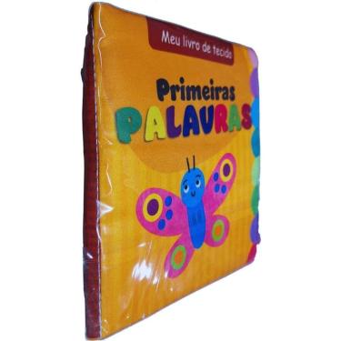 Imagem de Livro de Tecido para Bebê Primeiras Palavras Coleção Meu Livro de Tecido com Mini Chocalho