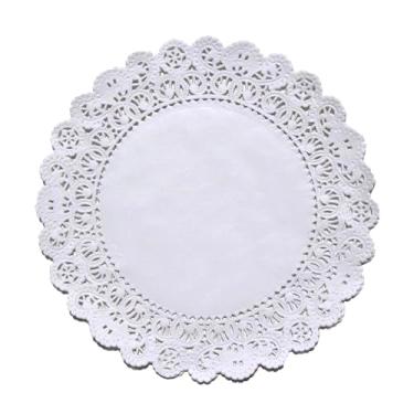 Imagem de Regency Wraps Doilies de renda de papel para exibição de mesa decorativa de bolos, sobremesas, aperitivos em casamentos e festas; descartável, branco, redondo, pacote com 250