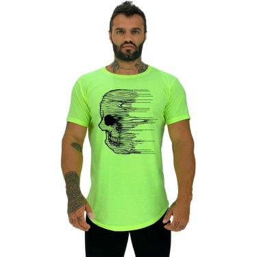 Imagem de Camiseta Longline Manga Curta MXD Conceito Caveira Letreiro   Masculina-Masculino