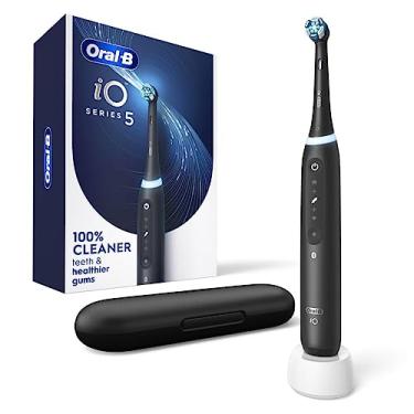 Imagem de Oral-B Escova de dentes elétrica recarregável iO Series 5 com sensor de pressão visível para proteger as gengivas, temporizador de 2 minutos, 5 configurações de limpeza, 1 cabeça de escova de dentes