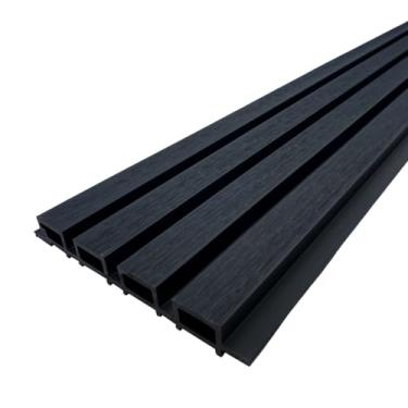 Imagem de Painel Ripado WPC Externo Cor Preto Kit 5 Un - 2,90m x 20cm (0,58m²)