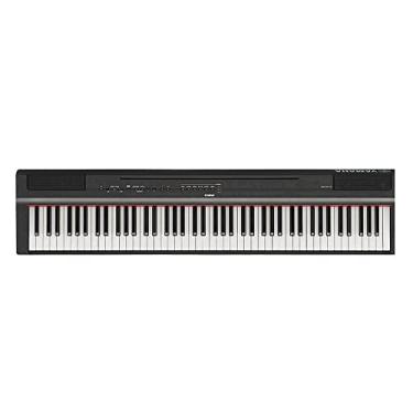 Imagem de YAMAHA Piano digital de ação ponderada com 88 teclas P125 com fonte de alimentação e pedal de sustentação, preto
