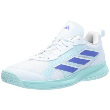 Imagem de adidas Tênis feminino Avaflash de cano baixo, Branco/azul cobalto/azul-piscina semiflash, 41