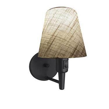 Imagem de Arandela com Inter Liga e Cúpula Tecido, Vivare Iluminação, Arandela Parede2013 PRRST, Preto, Pequeno