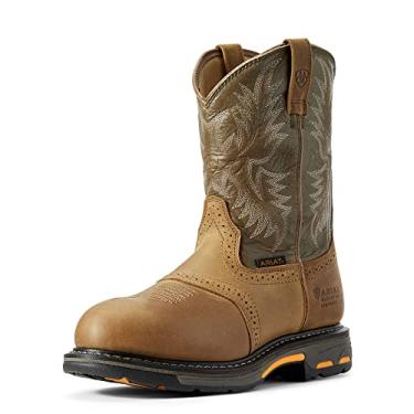 Imagem de Ariat Men's Workhog Pull-on H2O Composite Toe Work Boot, Aged Bark/Army Green, 13 2E US
