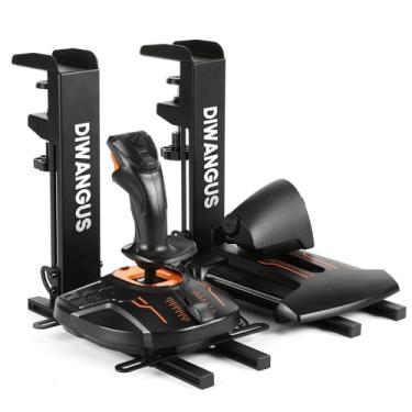 Imagem de DIWANGUS Hotas Mount Foldable Desk Mount for Flight Joystick Throttle Hotas Joystick Mount for X52/X52 Pro/X56 T16000M/HOTAS Warthog/T Flight One/4/TCA/VKB Gladiator NXT/VPC WARBRD（2PCS）
